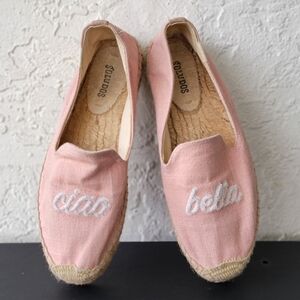 Soludos Ciao Bella Pink Espadrille Woven Flats Women’s Size 8.5 Y2K Boho